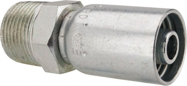 Hydraulic Hose Male Pipe Rigid Fitting: 0.5" ID, 0.75" OD, 8 mm, 3/4-14
