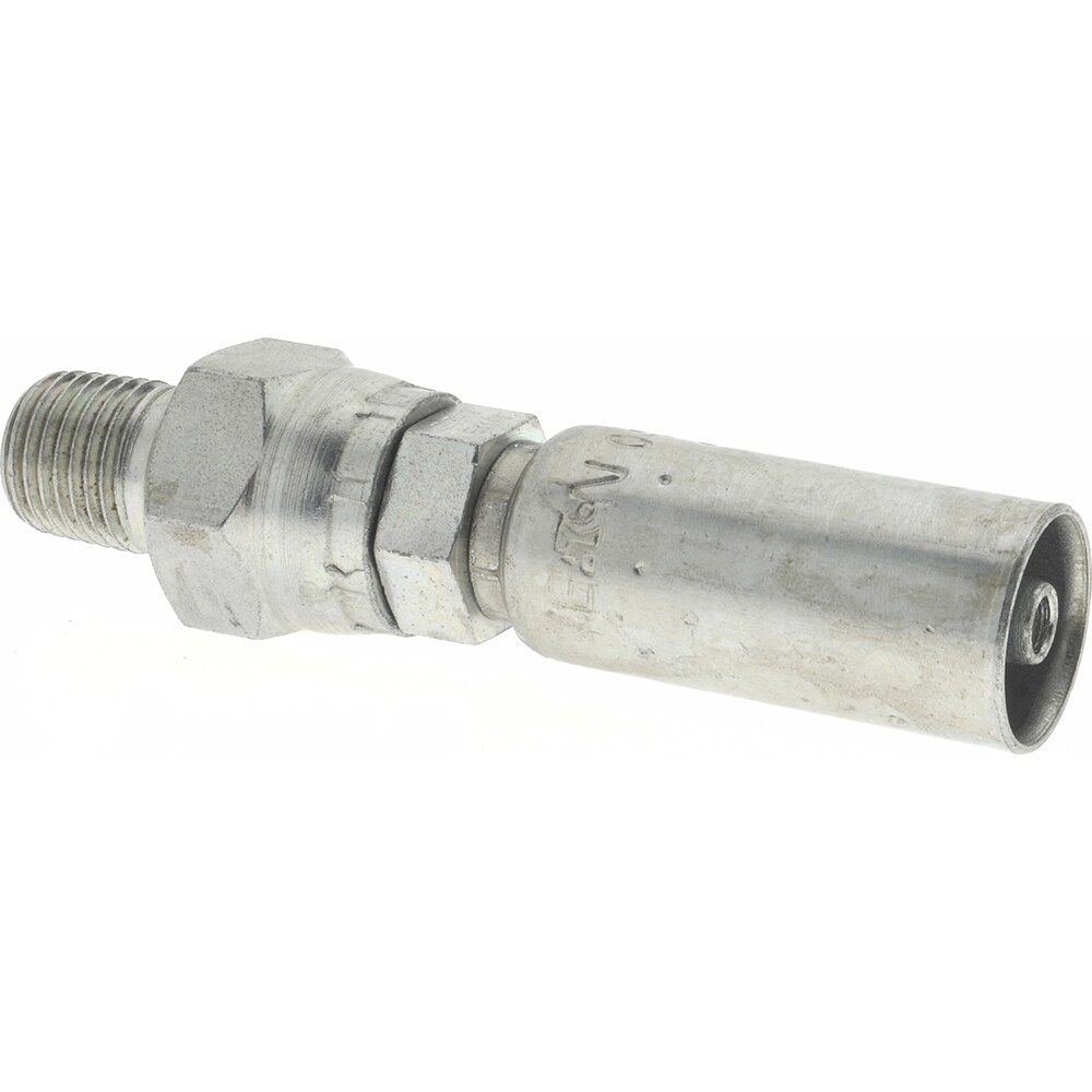 Hydraulic Hose Male Pipe Swivel Fitting: 0.25" ID, 0.25" OD, 4 mm, 1/4-18
