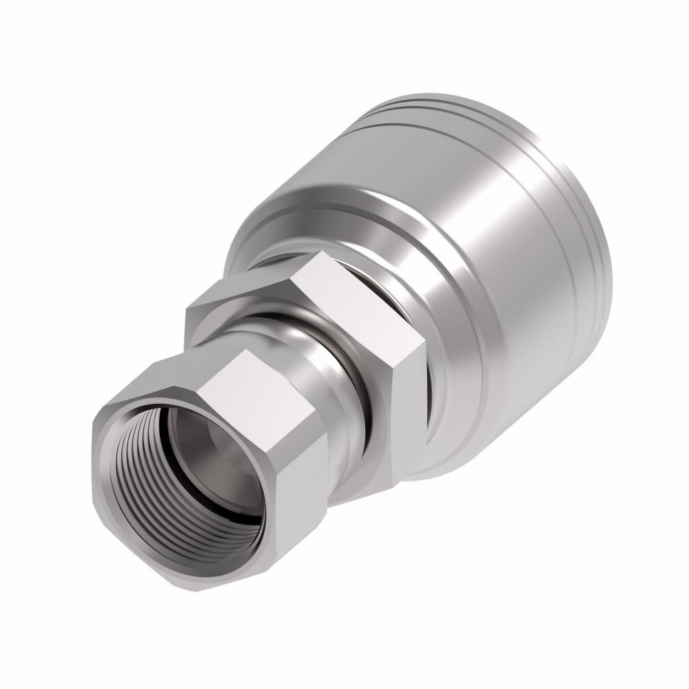 Eaton 08Z-606 Hydraulic Hose Female Swivel Fitting: 0.5" ID, 0.375" OD, 8 mm, 9/16-18 Image