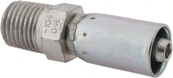 Hydraulic Hose Male Pipe Rigid Fitting: 0.25" ID, 0.25" OD, 4 mm, 1/4-18