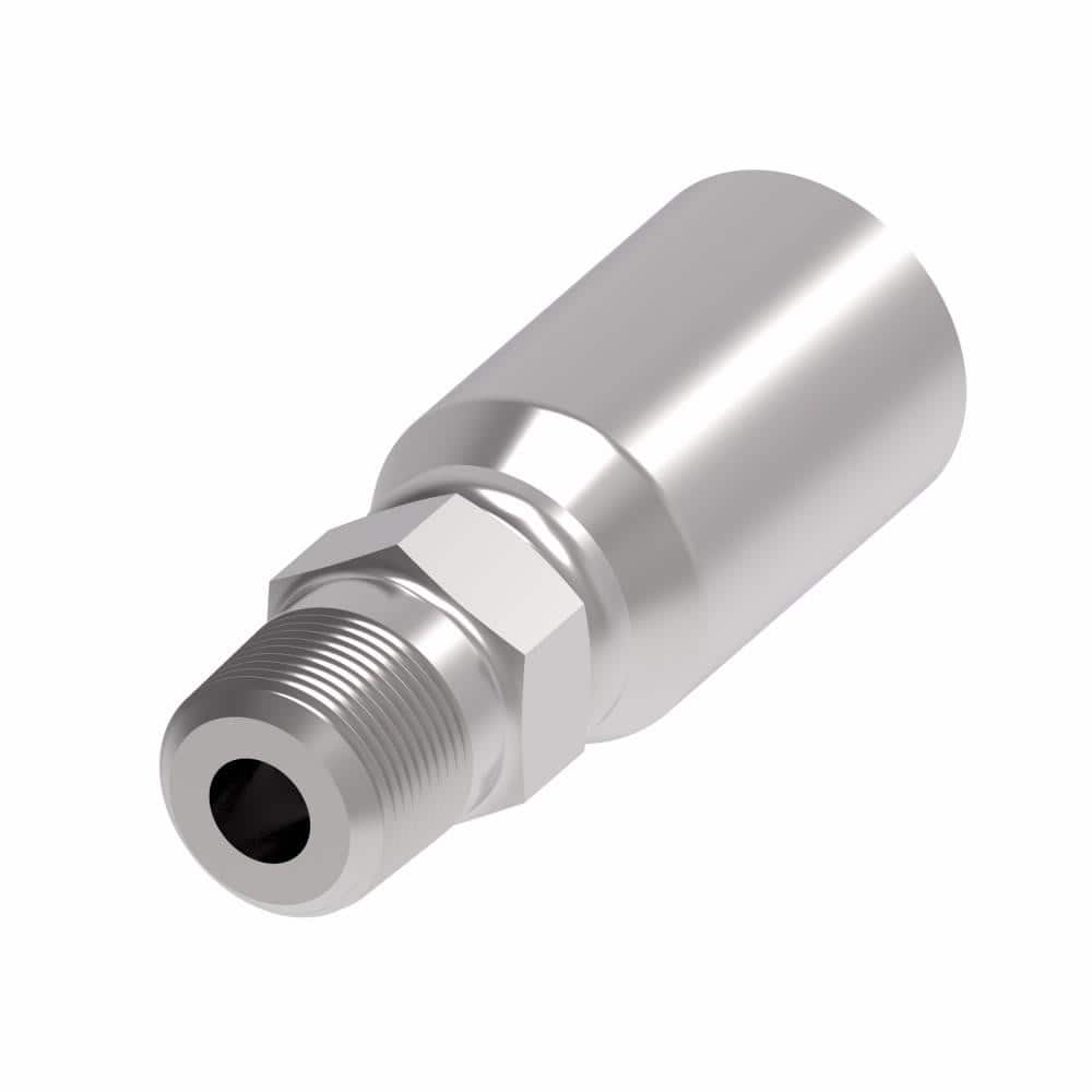 Hydraulic Hose Male Pipe Rigid Fitting: 0.5" ID, 0.5" OD, 8 mm, 1/2-14