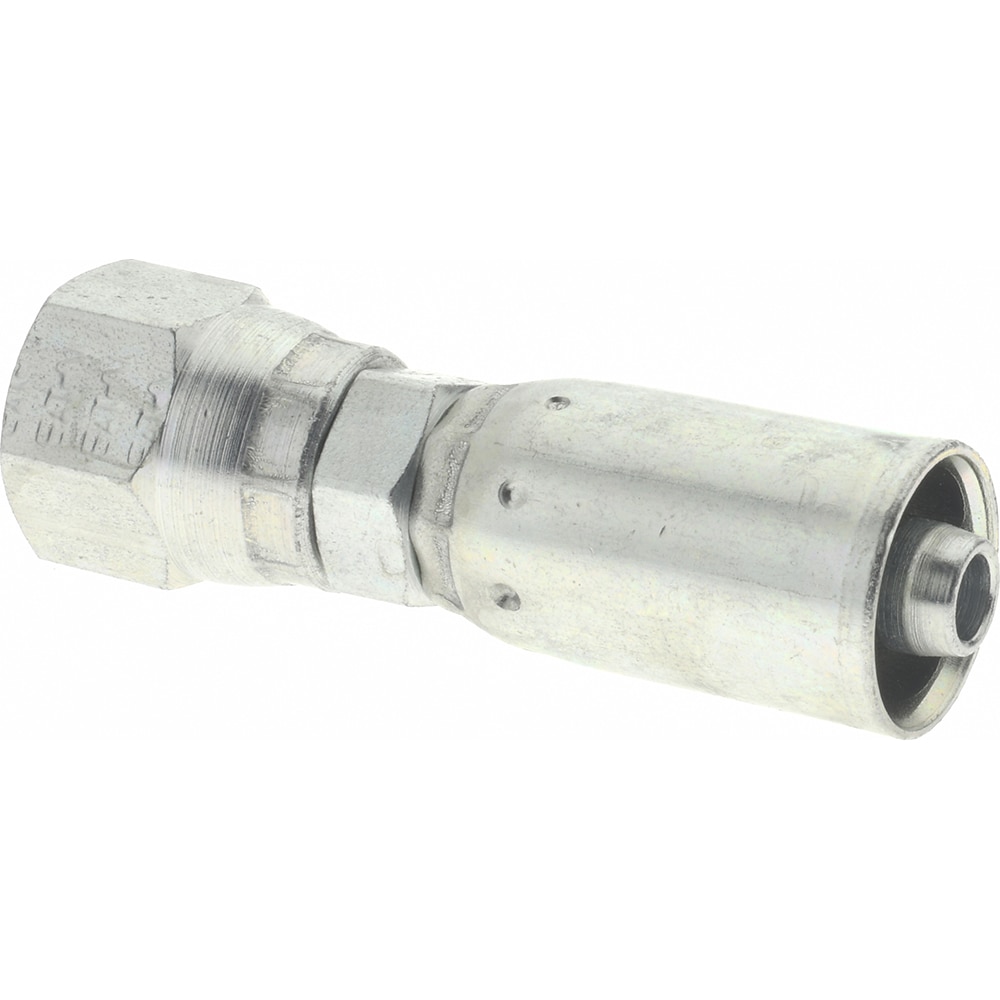 Hydraulic Hose Female Swivel Fitting: 0.25" ID, 0.25" OD, 4 mm, 7/16-20