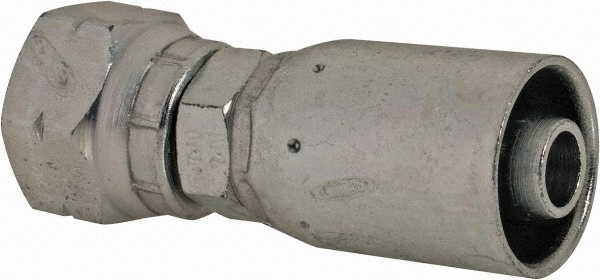 Hydraulic Hose Female Swivel Fitting: 0.375" ID, 0.375" OD, 6 mm, 5/8-18