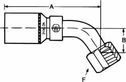 Hydraulic Hose Female FOR-SEAL Swivel 45 ° Elbow: 1-7/16-12