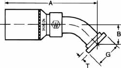 Hydraulic Hose Split Flange 45 ° Elbow: