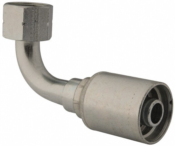 Hydraulic Hose Short Drop Female FOR-SEAL Swivel 90 ° Elbow: 0.75" ID, 12 mm, 1-3/16-12