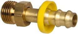 Barbed Push-On Hose Inverted Male Swivel Connector: 5/8-18 NPT, Brass, 3/8" Barb