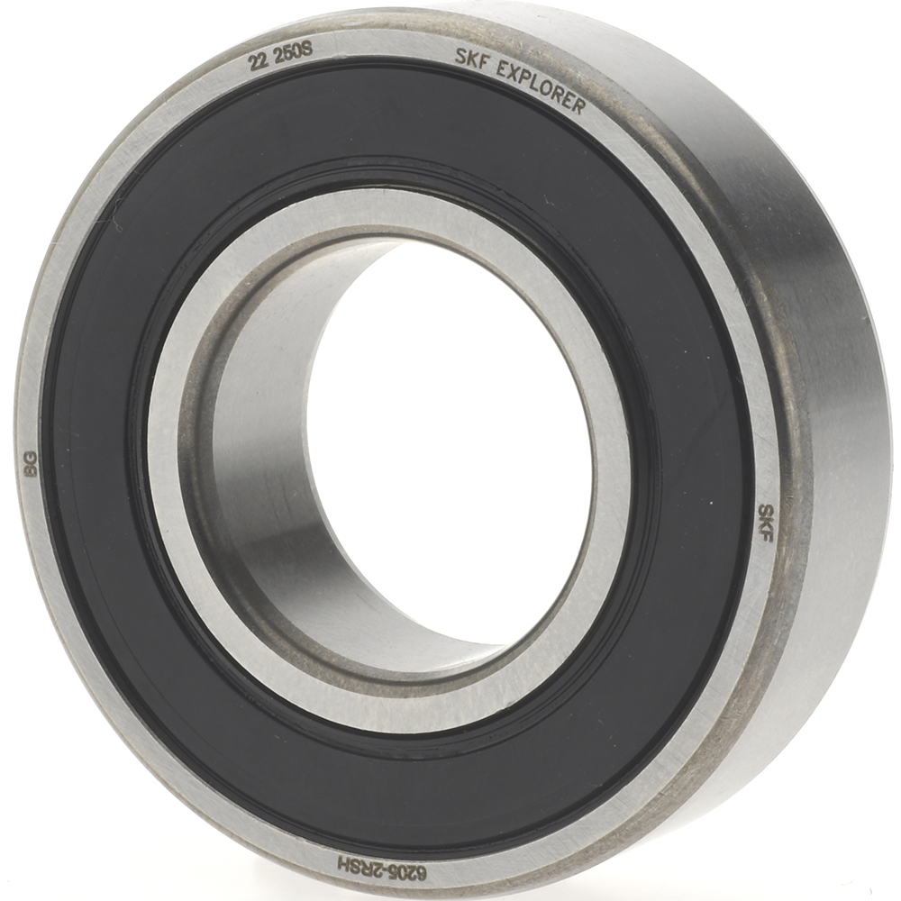 SKF Deep Groove Ball Bearing: 52 mm OD, 0.5906" Wide, Double Seal - Bearing Number 6205 | Part #6205-2RSH