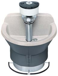 Bradley S93-570 Semi-Circular, Foot-Controlled, External Drain, 36" Diam, 3 Person Capacity, Bradstone, Wash Fountain 