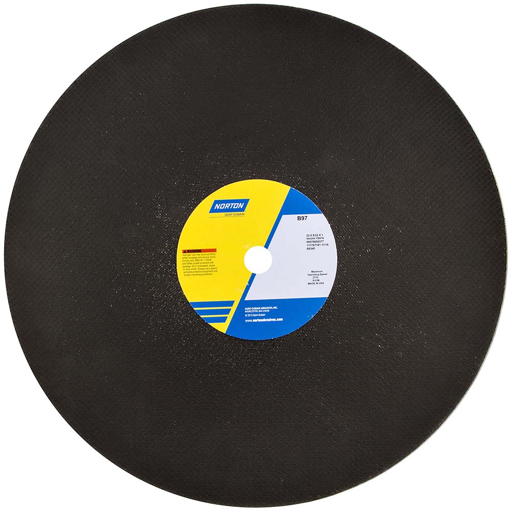 Norton 20 x 5/32, 1" Hole Aluminum Oxide Cutoff Wheel 06049837