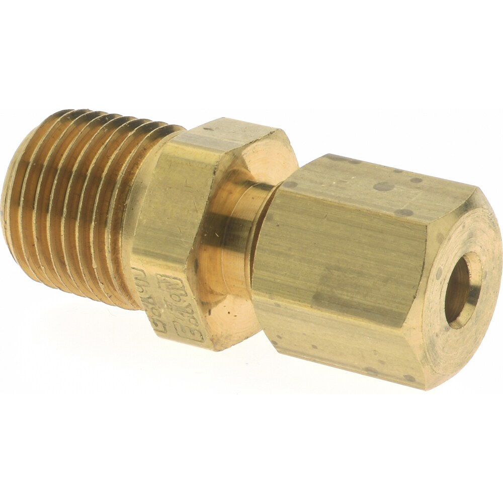 Compression Tube Connector: 1/8" Thread, Compression x MNPT