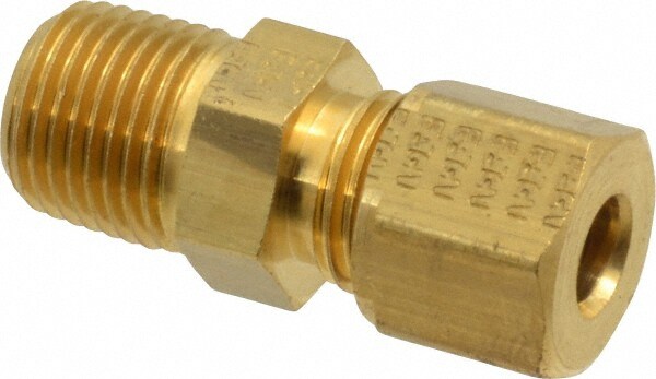 Compression Tube Connector: 1/8" Thread, Compression x MNPT