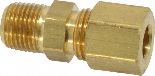 Compression Tube Connector: 1/8" Thread, Compression x MNPT