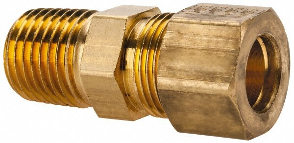Compression Tube Connector: 1/4" Thread, Compression x MNPT