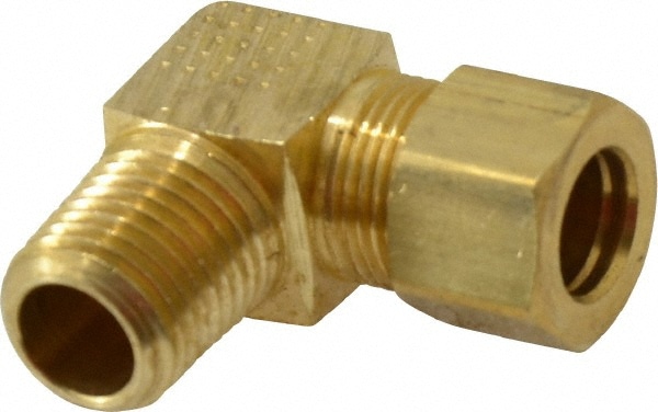 Compression Tube Male Elbow: 1/4" Thread, Compression x MNPT