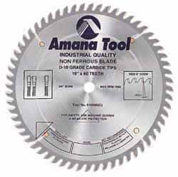 Amana Tool 510801 Wet & Dry Cut Saw Blade: 10" Dia, 5/8" Arbor Hole, 0.126" Kerf Width, 80 Teeth 