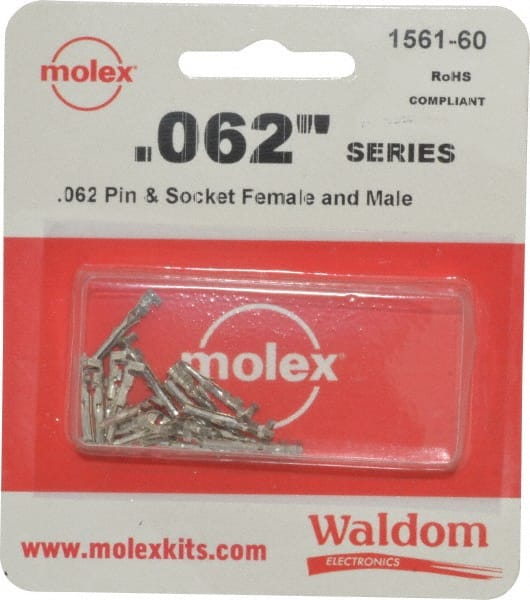 Crimp 40 Pair Molex 18-24 AWG Gauge Pins 0.062" Male and Female Pins Connector 