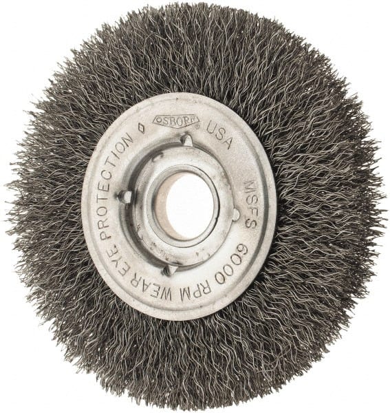 Osborn 2140100 4" OD, 1/2 & 5/8" Arbor Hole, Crimped Steel Wheel Brush 