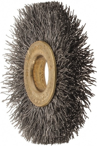 Wheel Brush: 1-1/2" Wheel Dia, Crimped
