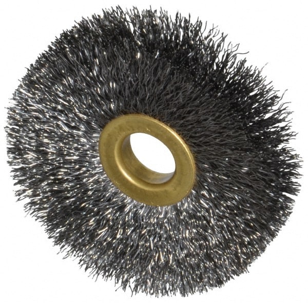 Wheel Brush: 2-1/2" Wheel Dia, Crimped