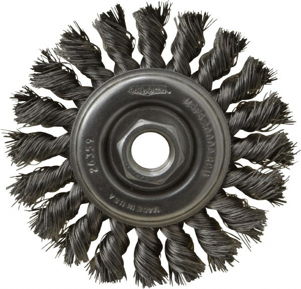 Osborn 2670500 Wheel Brush: 4" Wheel Dia, Knotted 