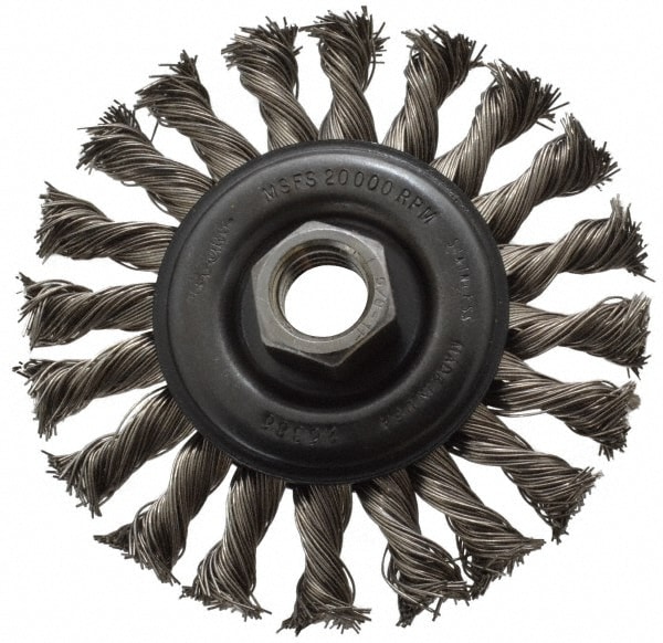 Osborn 2672300 Wheel Brush: 4" Wheel Dia, Knotted 