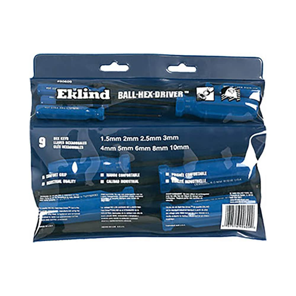 Eklind Metric MM Sizes 1.5-10 Ball-Hex (Allen) Screwdriver (9-Piece Set)  90609 - The Home Depot