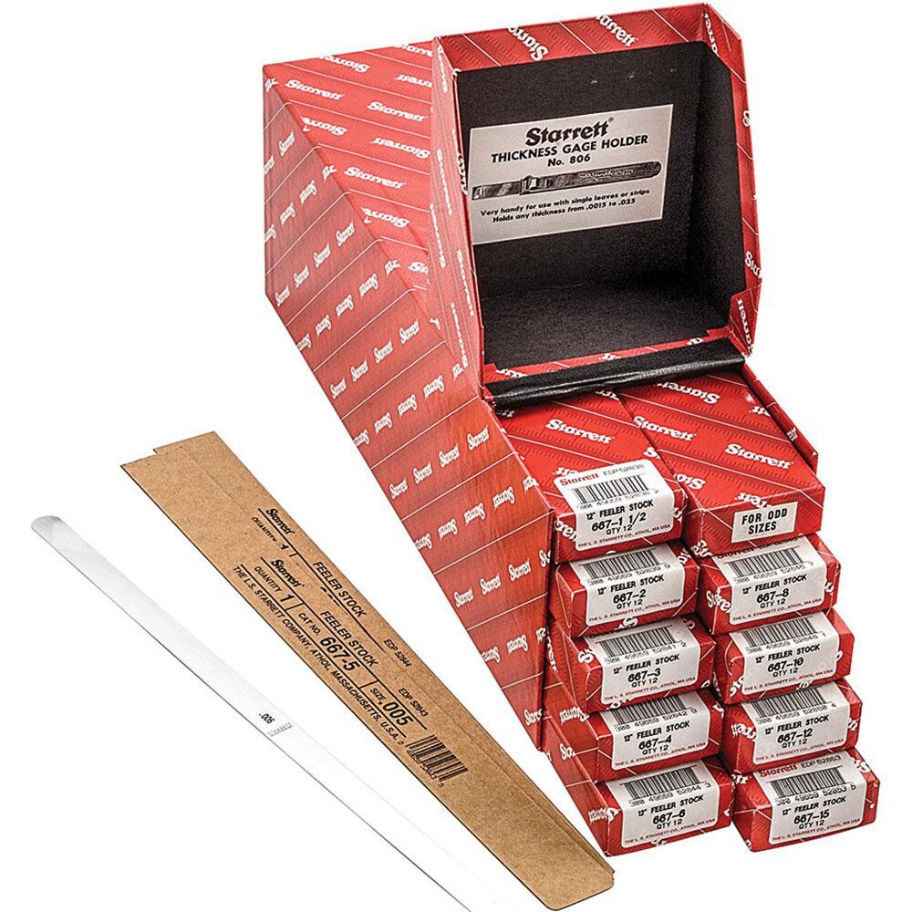 108 Piece, 0.0015 to 0.015" Thick, Parallel Feeler Gage Set
