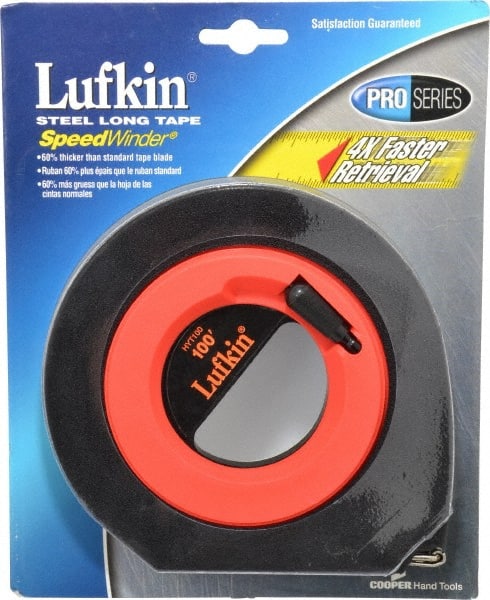 Lufkin HYT100 Tape Measure: 100 Long, 3/8" Width, Yellow Blade 