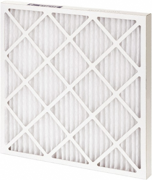 Pleated Air Filter: Wire-Backed Pleated, MERV 8, Antimicrobial Synthetic, 19" High, 27" Wide, 1" Deep - Beverage Board Frame, 300 FPM, 1069 CFM, Use with Any Unit