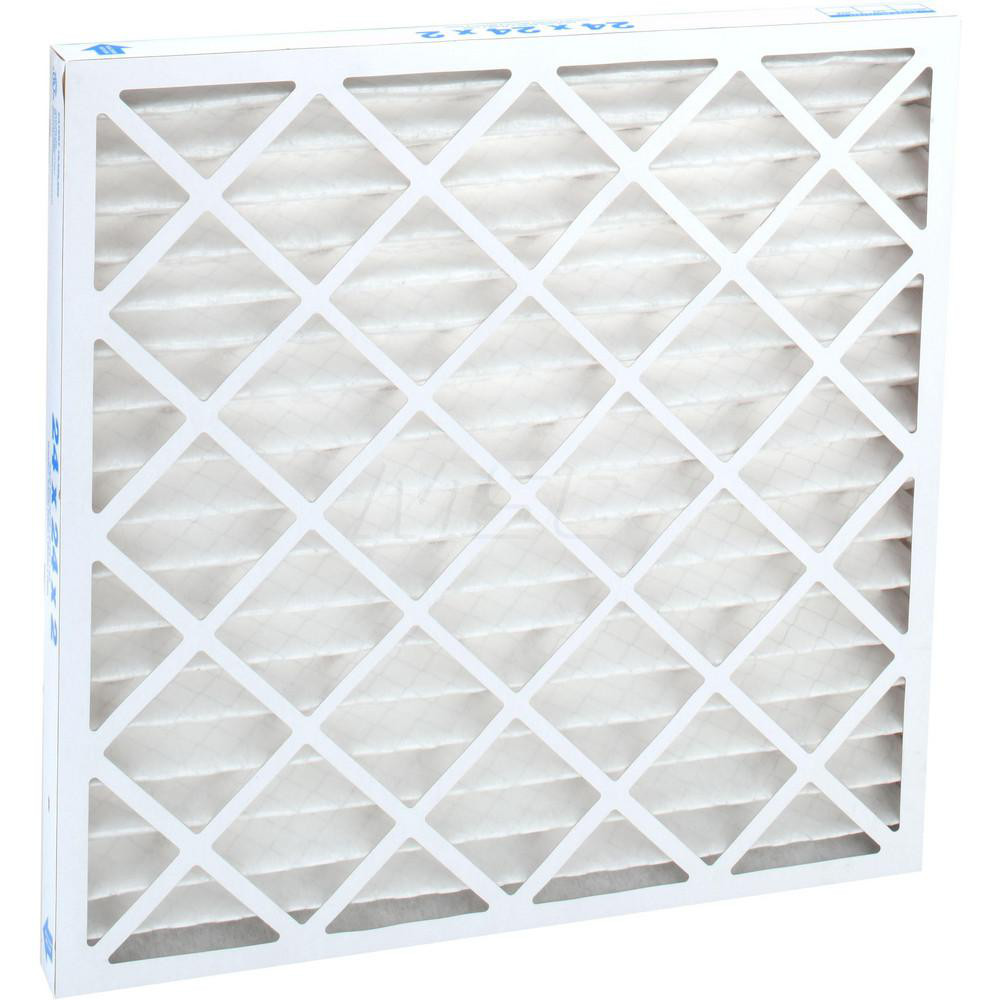 Pleated Air Filter: Wire-Backed Pleated, MERV 8, Synthetic, 35% Efficient, 24" High, 24" Wide, 2" Deep