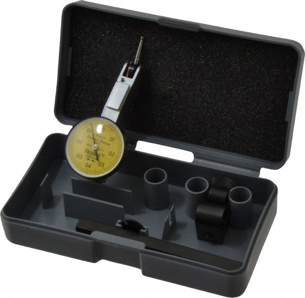 TESA Brown & Sharpe 599-7030-13 Dial Test Indicators: 0.8 Min, 0-0.4-0, 0.01 mm Accuracy, Horizontal Image