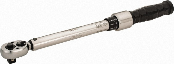 Micrometer Torque Wrench: 3/8" Drive, Foot Pound, Inch Pound & Newton Meter - 250.0 in-lb Max, 11" OAL