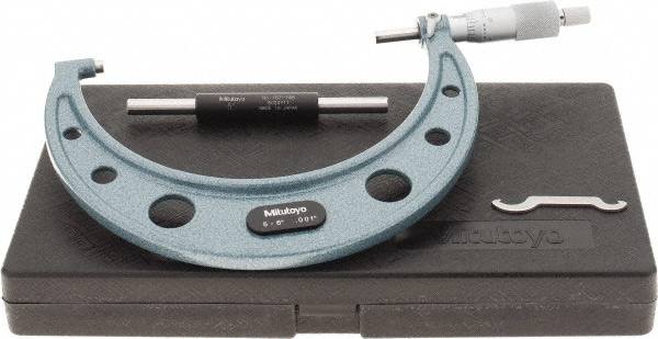 Mitutoyo 103-182 Mechanical Outside Micrometer: 6" Range, 0.001" Graduation 