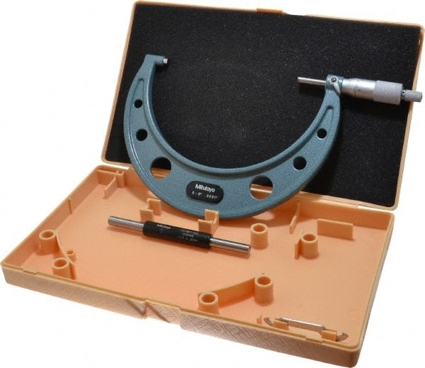 3-4 Inch OUTSIDE MICROMETER Plastic Case Solid Metal Frame 0.0001 Inch Grad