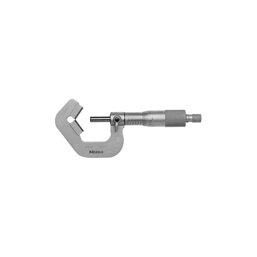 0.09 to 1 Inch Measurement, 0.0001 Inch Graduation, Accuracy Up to 0.0002 Inch, 5 Flutes Measured, Ratchet Stop Thimble, Mechanical V Anvil Micrometer