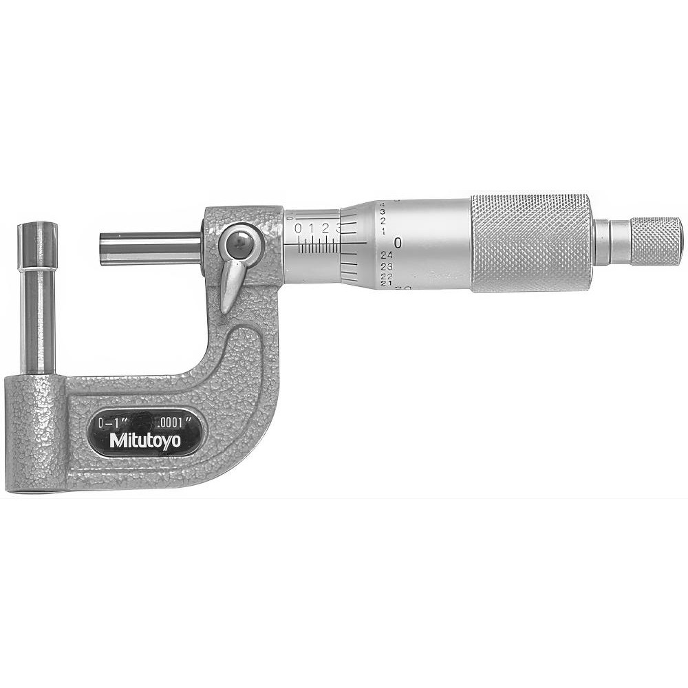 1 Inch Measurement Range, 0.0001 Inch Graduation, Barrel Anvil, Ratchet Stop Thimble, Mechanical Tube Micrometer
