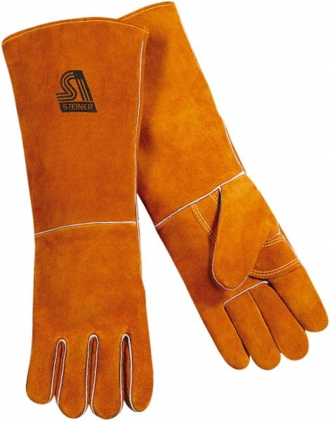 Steiner 21918-L Welding Gloves: Size Large, Cowhide Leather, Stick Welding Application 