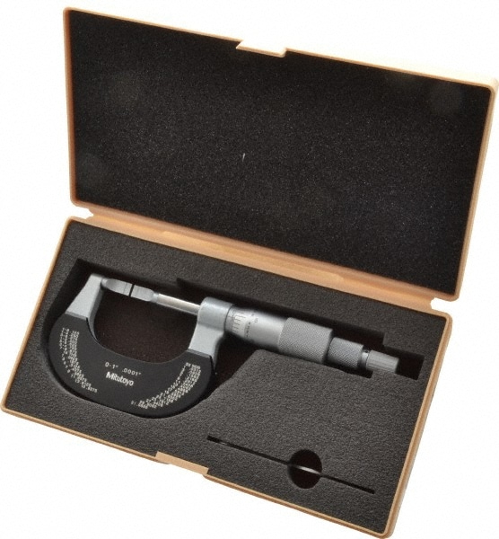 Mitutoyo 122-135-10 Blade Micrometer: 1" Max, Mechanical Image