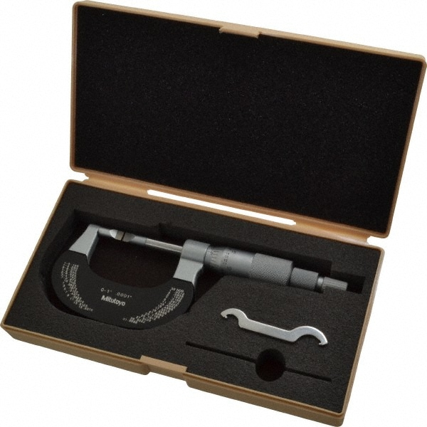 Mitutoyo 122-151-10 Blade Micrometer: 1" Max, Mechanical Image