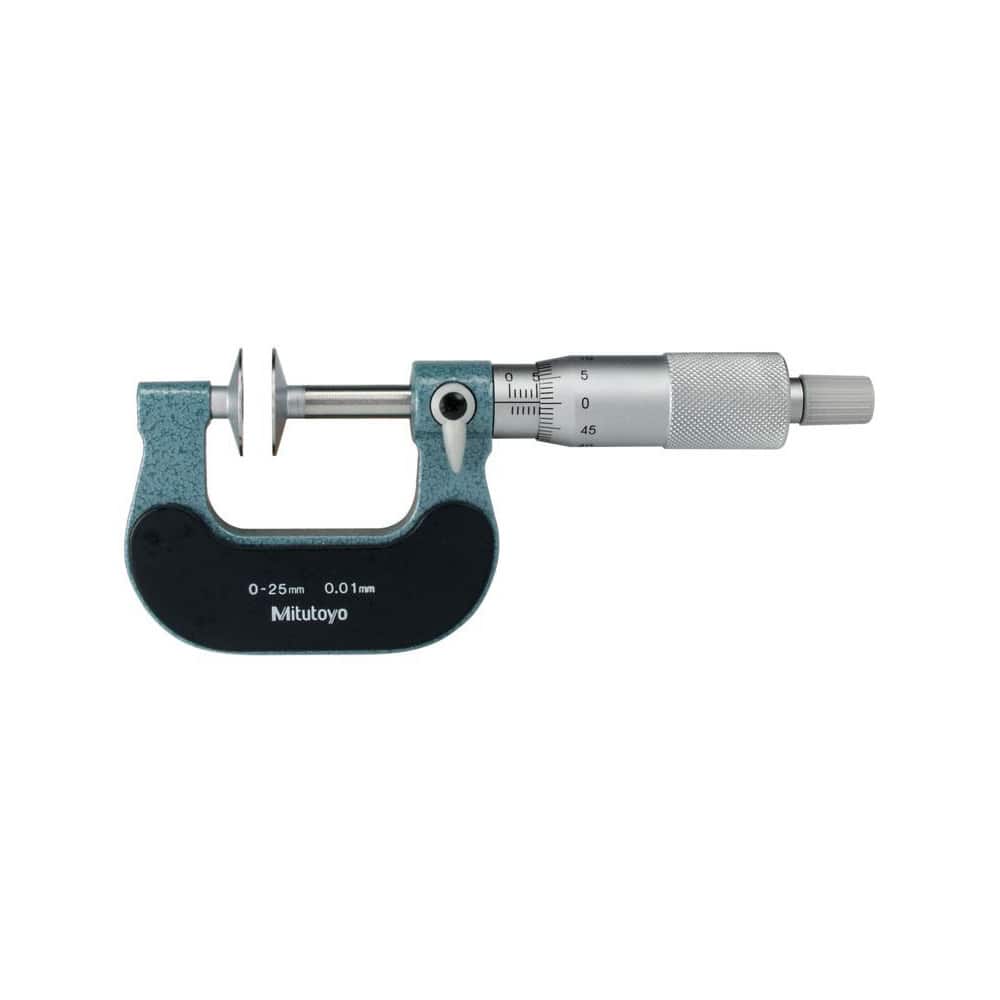 Mitutoyo 123-101 0 to 25mm, 0.01mm Graduation, Ratchet Stop Thimble, Mechanical Disc Micrometer 