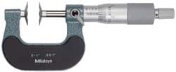 Mitutoyo 123-128 3 to 4 Inch, 0.001 Inch Graduation, Ratchet Stop Thimble, Mechanical Disc Micrometer Image