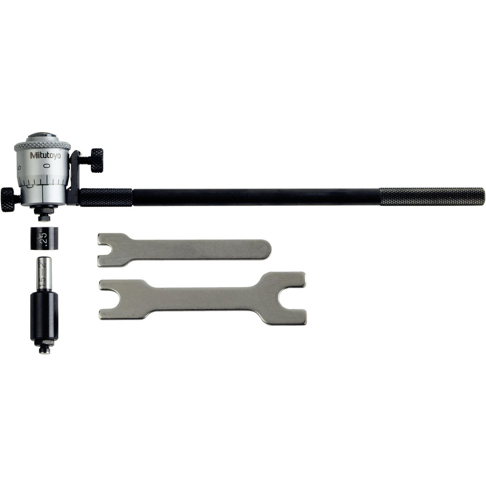 1 to 2", Friction Thimble, Mechanical, Satin Chrome Finish, Interchangeable Rod Micrometer