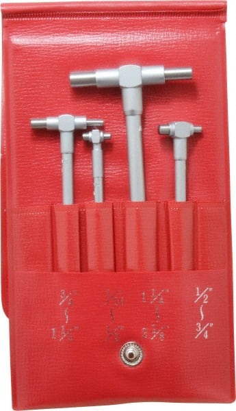 Telescoping Gage Set: 0.315 to 2-1/8", 4 Pc, Includes Fitted Pouch