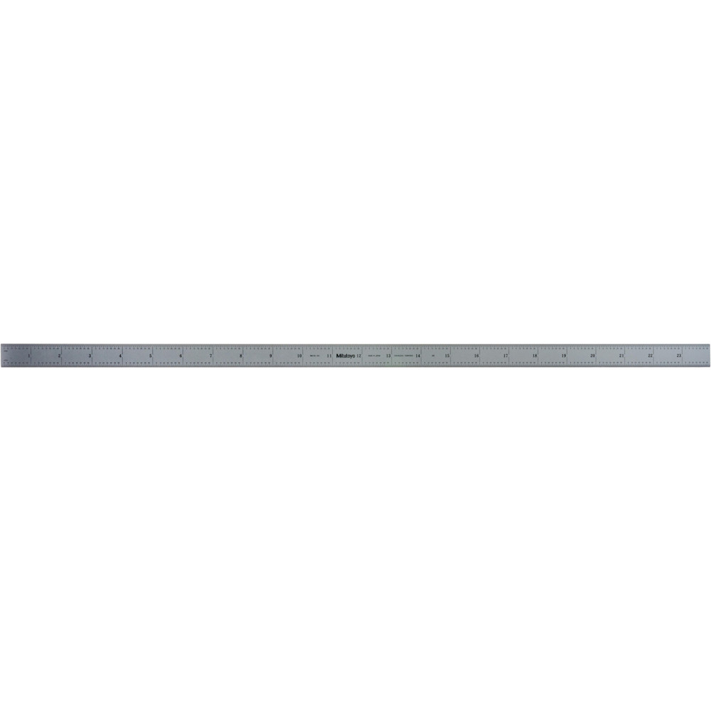 Steel Rule: 24" OAL, 4R Graduation, Flexible, 3/4" OAW - Silver, Satin Chrome-Plated