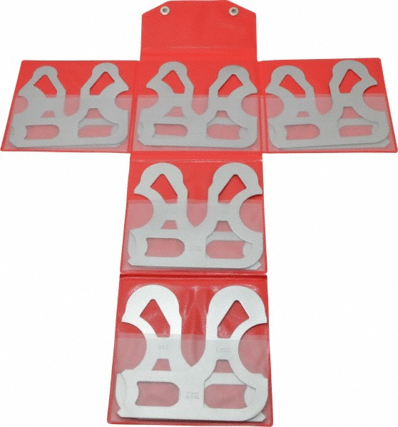 Mitutoyo 10 Pc, 0.55 to 1" Radius, Stainless Steel Radius Gage Set