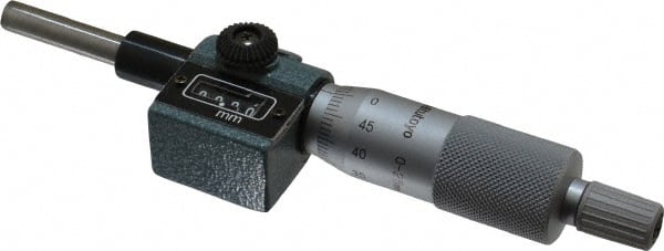 25mm, 18mm Ratchet Stop Thimble, 6.35mm Diameter x 27mm Long Spindle, Digital Counter Mechanical Micrometer Head