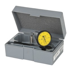 Vertical Dial Test Indicator: 0.0300" Max, 0-15-0 Dial Reading, 0.000500" Accuracy - Series 513, White Dial, 0.000500" Graduation, 0.0790" Ball