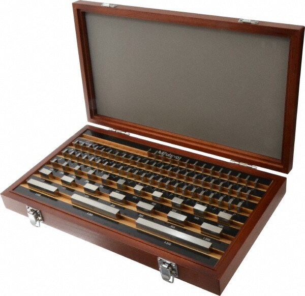 Gage Block Set: 0.101 to 4'' Range, 81 Pc, Steel