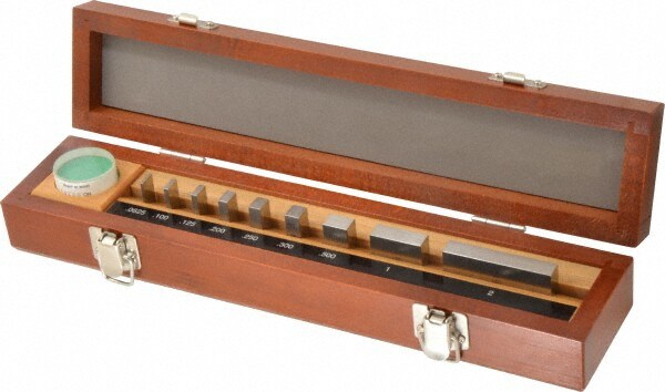 9 Piece, 1/16 to 2", Grade AS-1, Steel Gage Block Set